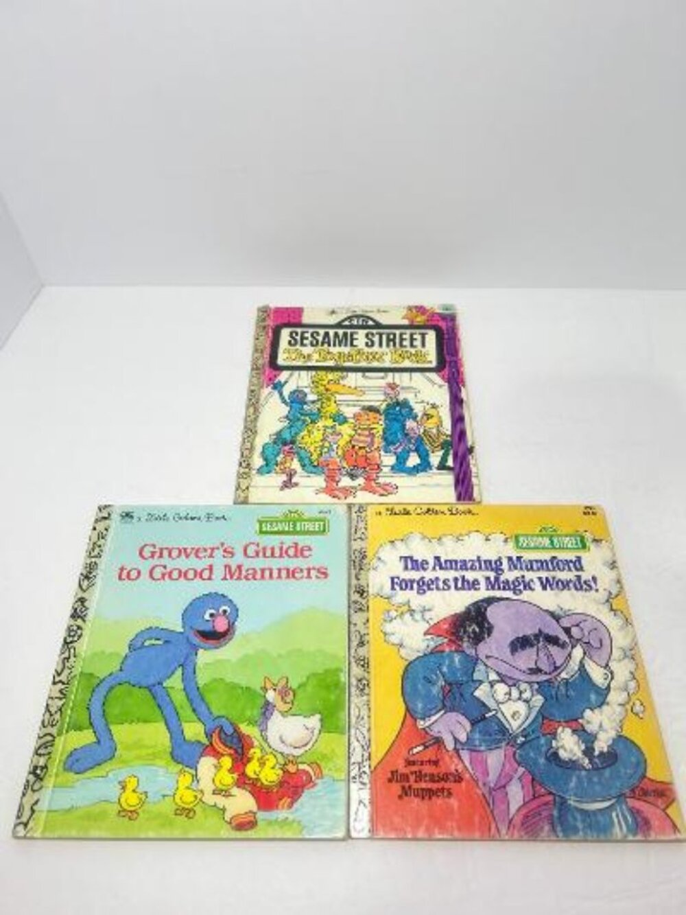 Lot 3 Little Golden Books Sesame Street Vintage Mumford Grover Together Book